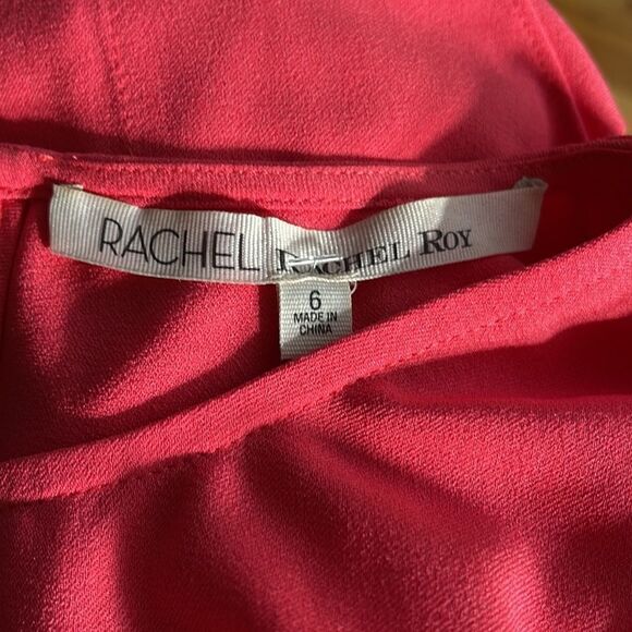 RACHEL Rachel Roy watermelon Crepe Cascade Ruffle Blouse. New. Size 6. - Picture 8 of 8